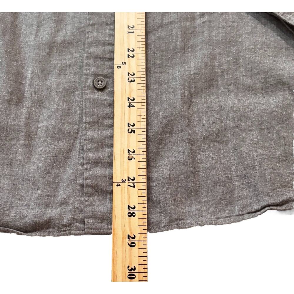 Patagonia Organic Cotton Long Sleeve Gray Button Down Men's Medium - Picture 4 of 7